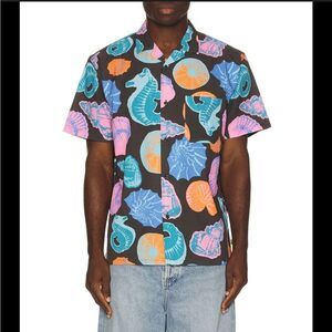 Duvin Seahorse short sleeve Revolve pink blue shirt top medium m